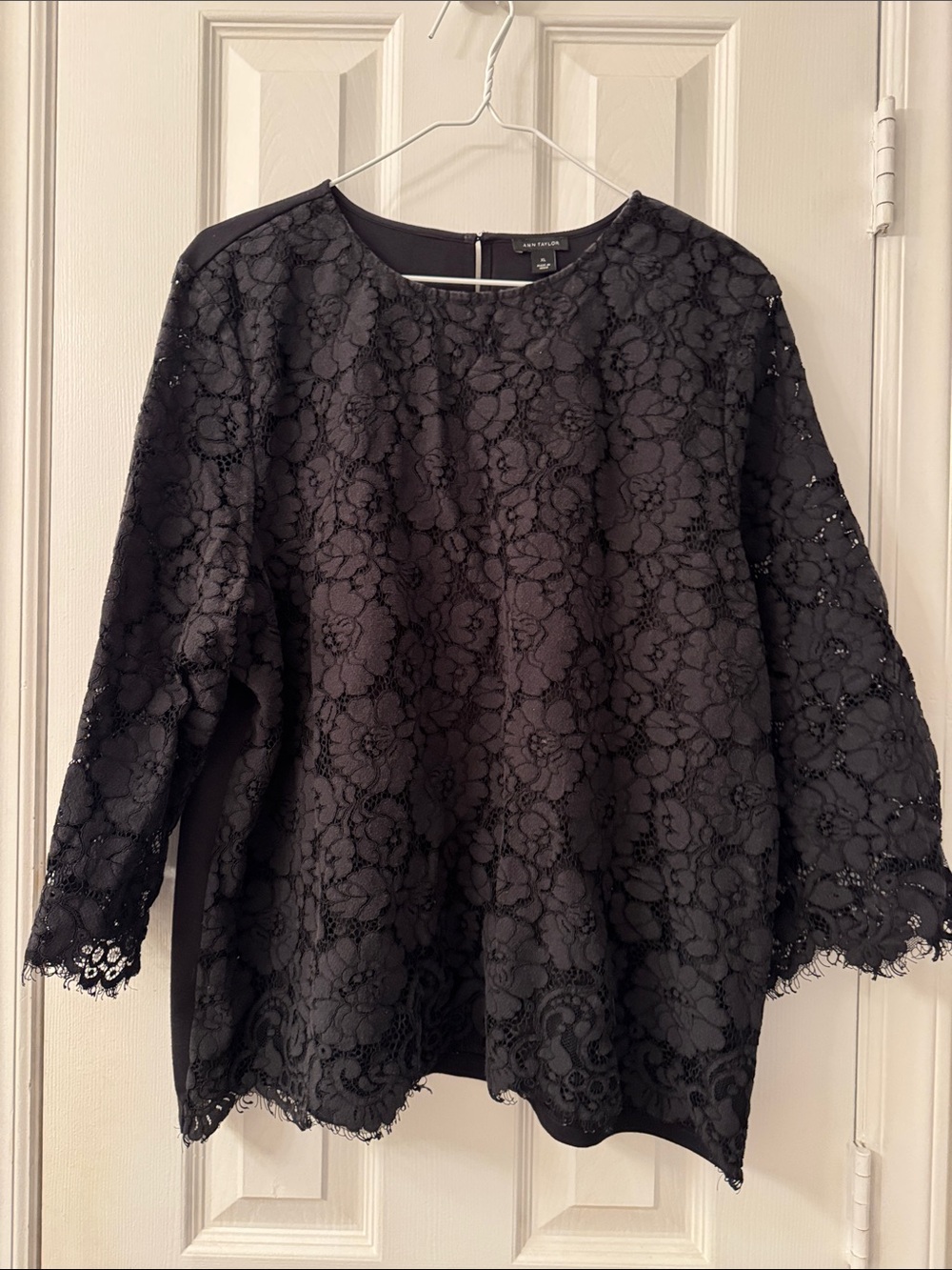 Ann Taylor Black Floral Lace Blouse
